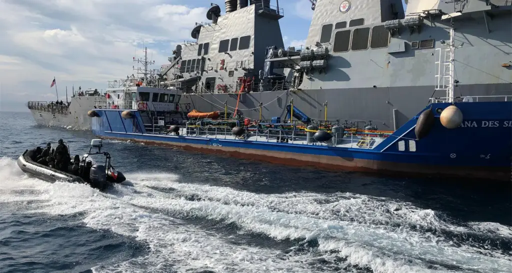 Fuel Supply Logistics during Maritime Fuel Supply operations for a naval vessel at sea